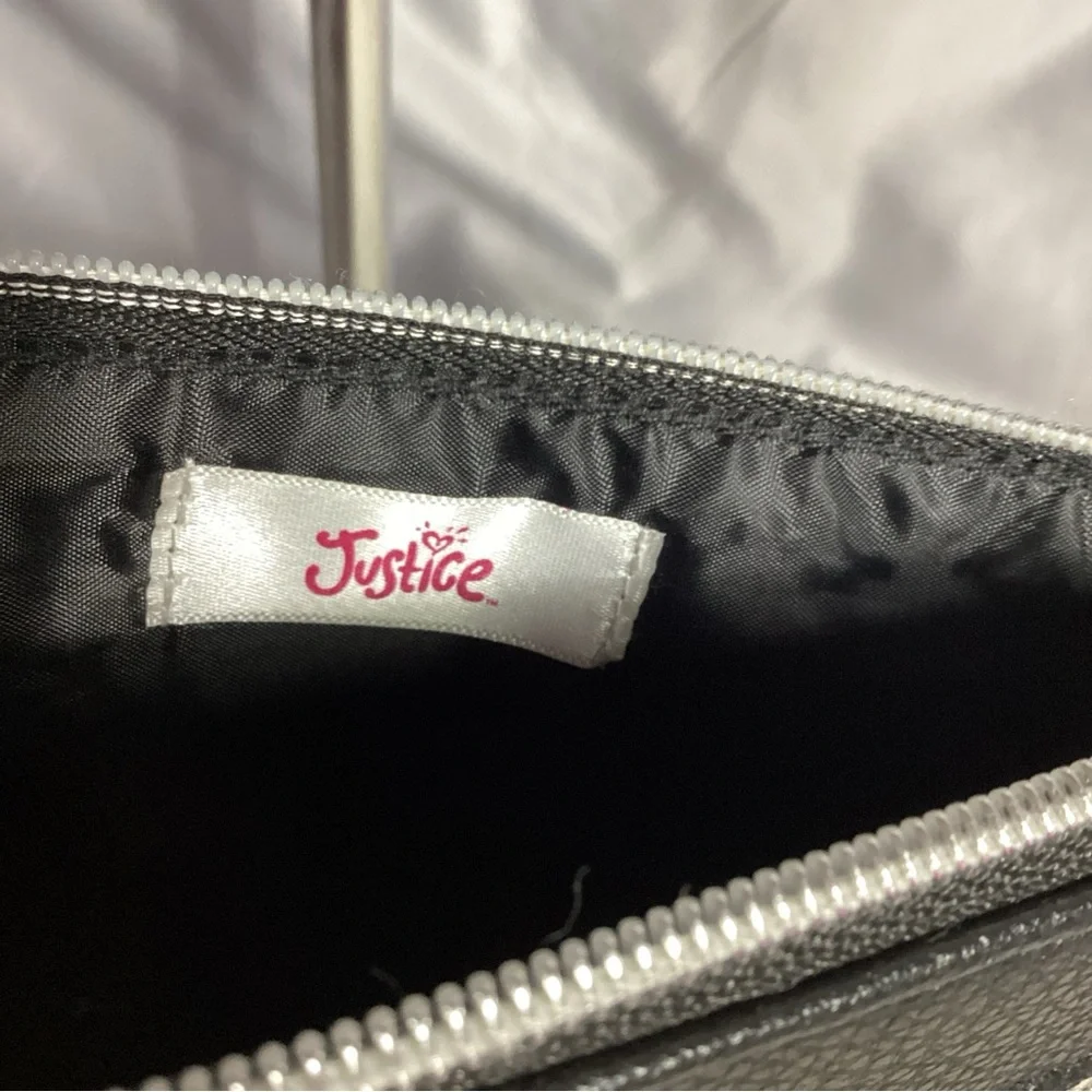 Justice Girls Black Crossbody With Silver Sequins Never Used Super Cute